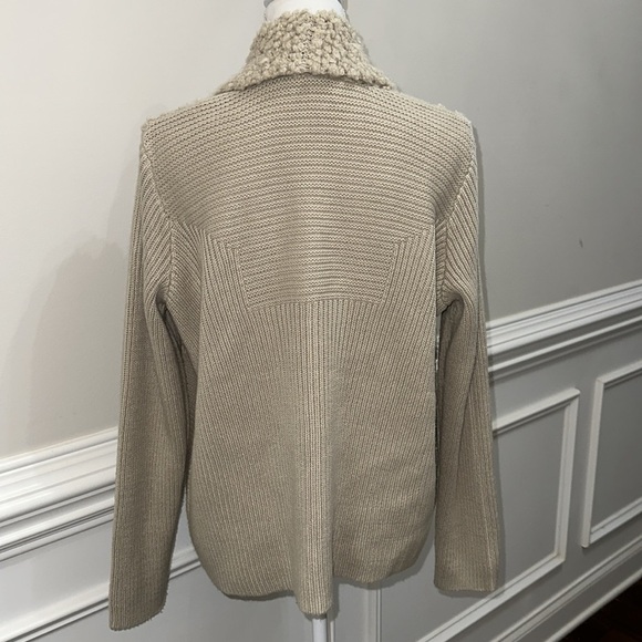 Chico's Nub Knit Open Front Cardigan Wool Blend Women's Size 2 Tan Beige - Picture 5 of 14